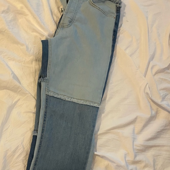 Patchwork Jeans Slightly Flare with Fringe - Picture 7 of 8